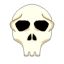 Stylized Skull in Pixel Art
